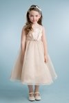 Champagne Satin & Organza Flower Girl Dress